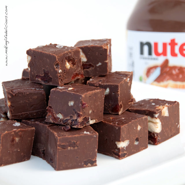 Salted Cherry Chocolate Hazelnut Fudge