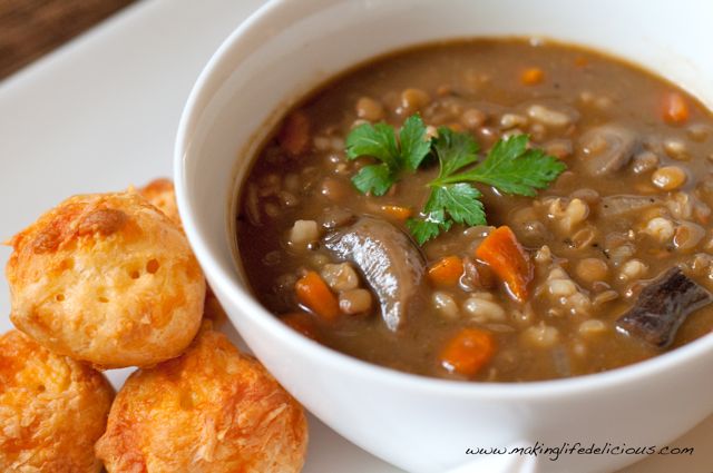 Barley, Lentil & Mushroom Soup