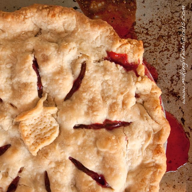 Pie - Strawberry Rhubarb [Flaky, Crumb or VEGAN] - 10"