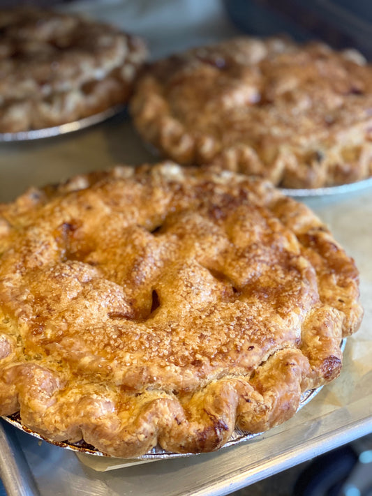 Pie - Old-Fashioned Rhubarb [Flaky or Crumb Top or VEGAN] - 10”