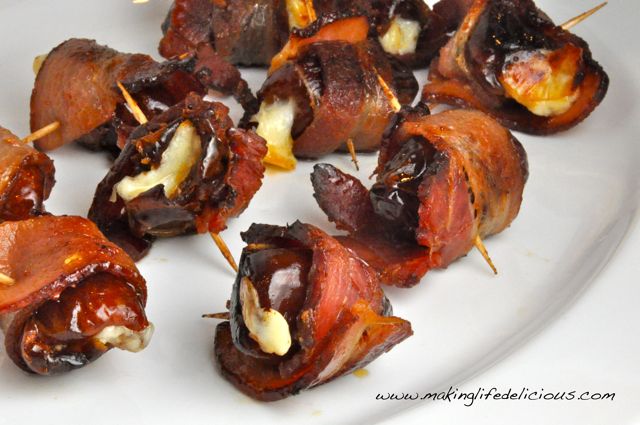 Manchego-Stuffed Maple-Glazed Bacon-Wrapped Dates – Livin' The Pie Life