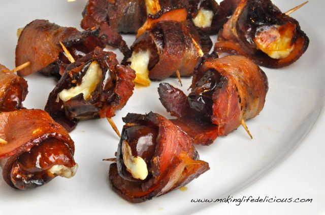 Manchego-Stuffed Maple-Glazed Bacon-Wrapped Dates