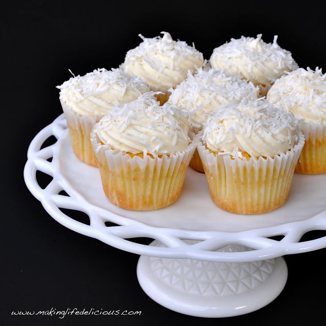 Ina’s Snowy Coconut Cupcakes