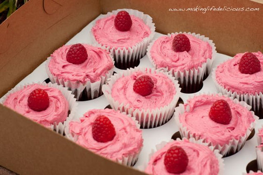 Ellie Loves Raspberries and Raspberry Cupcakes