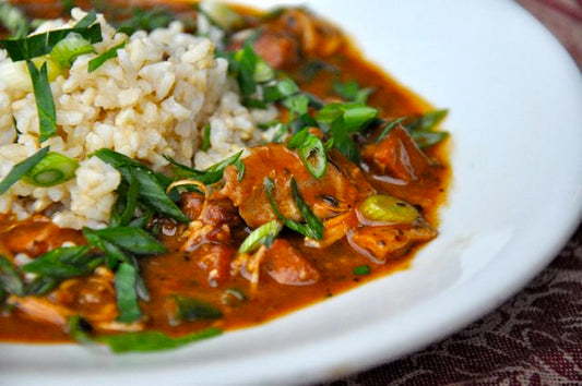 New Year Sausage & Andouille Gumbo…Kind of Healthy