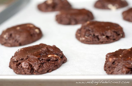 Fudgy Triple Chocolate Cookies