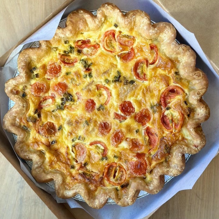 Quiche - End of Summer with Roasted Corn, Tomatoes, & White Cheddar (veg)