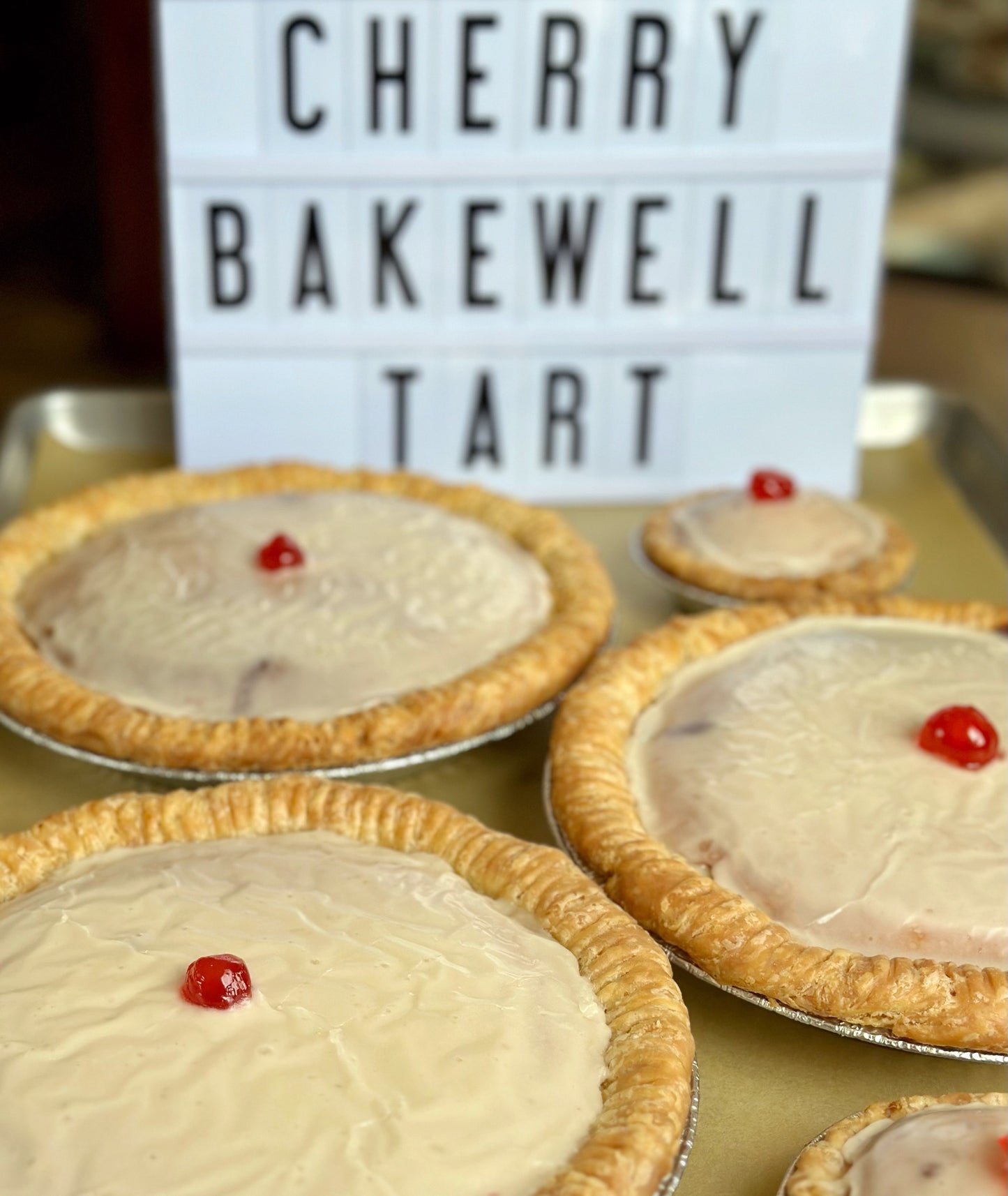 Pie - Cherry Bakewell Tart with Lemon Glaze - 10”