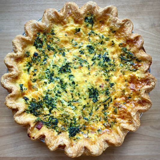Quiche - Spinach, Cheddar & Caramelized Onion (veg) - 10"