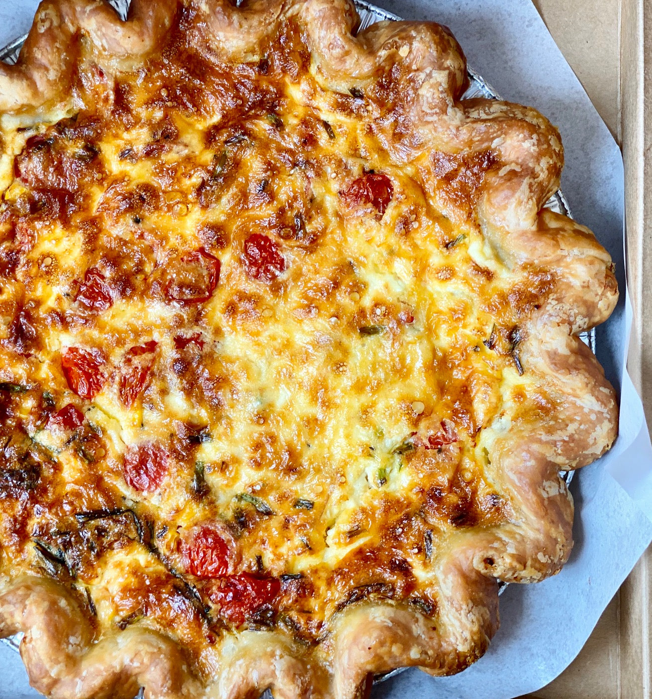 Quiche - Roasted Tomato, Cheddar & Chive (veg)