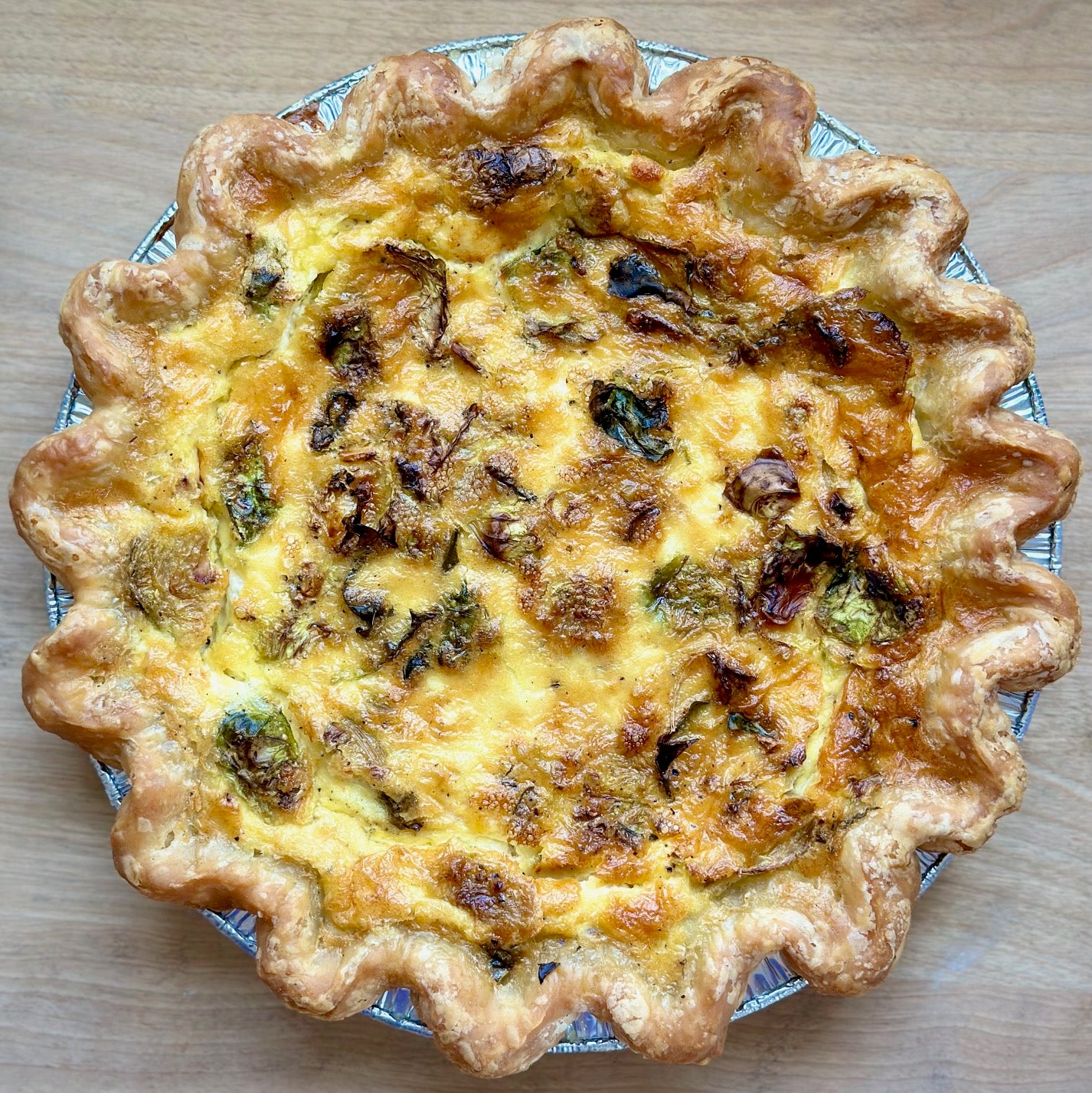 Quiche - Roasted Winter Vegetable with Butternut Squash, Brussels Sprouts, Caramelized Onions & White Cheddar (veg)